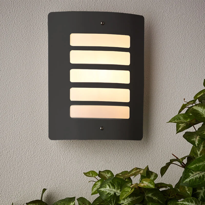 Lámpara exterior antracita de metal, Alea, IP44
