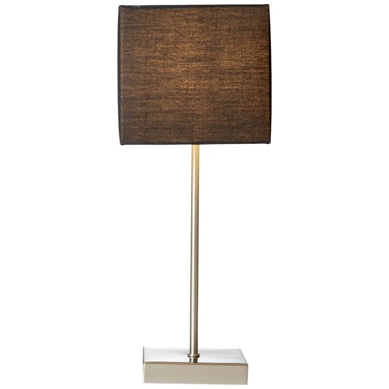 Lámpara de mesa antracita de tela, Marinda, con interruptor