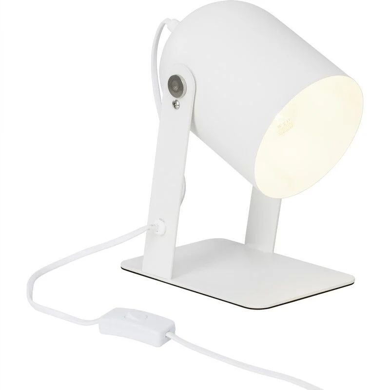 Lámpara de mesa blanca moderna, Arlette, con interruptor