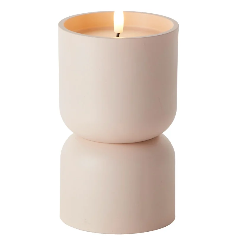 Lámpara de mesa exterior beige de plástico, Zaki, 2700K LED, IP44
