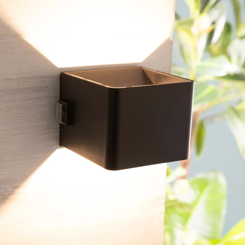 Aplique de pared recargable negro moderno, Puck, 4W, 3000K LED, IP44