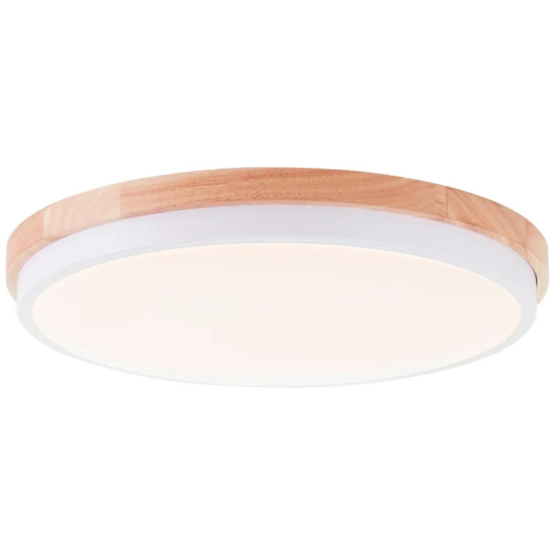 Lámpara de techo madera moderna, Marloes, 24W, 3000K LED, regulable en 3 pasos
