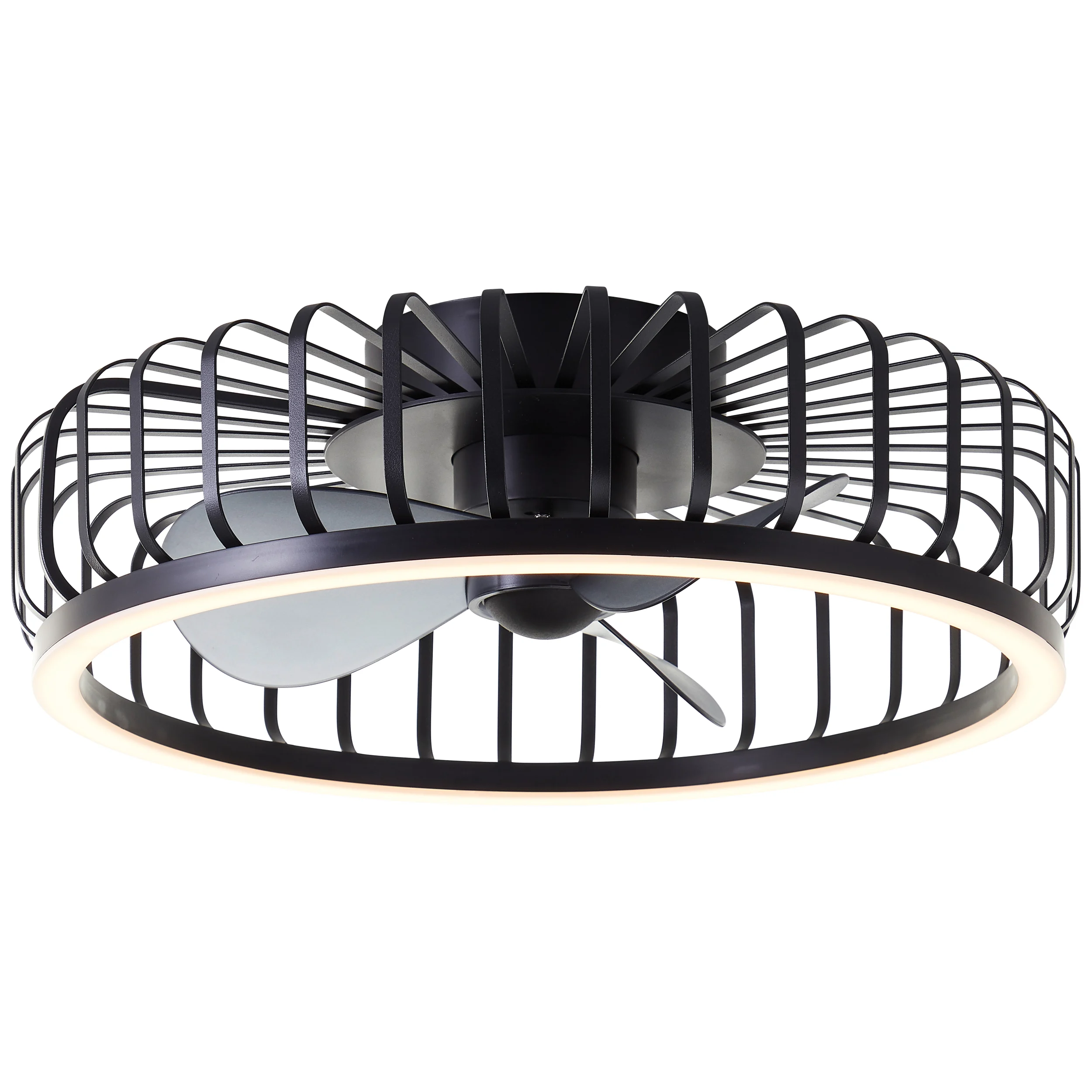 Ventilador de techo negro moderno, Tolga, 36W, 2700K-4000K-6500K LED, con mando a distancia