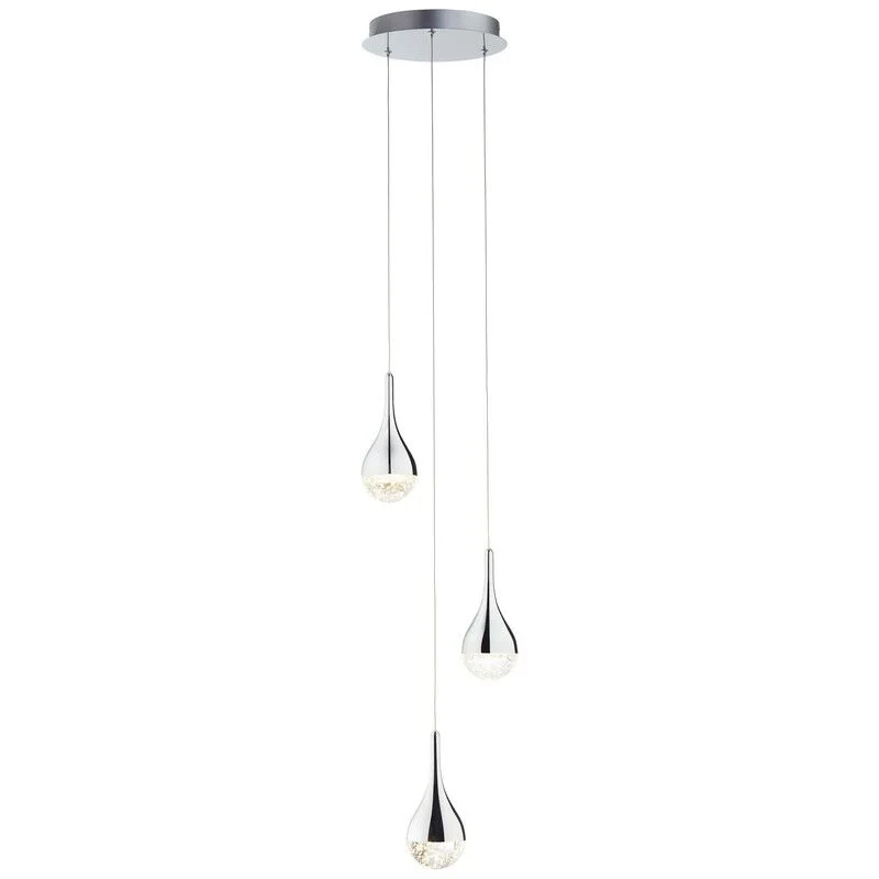 Lámpara colgante cromada antigua, Emma, 5W, 3000K LED