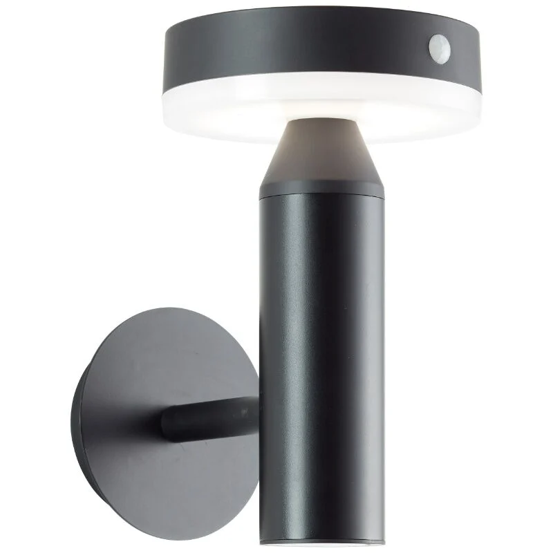 Aplique solar exterior negro de metal, Kubilay, 3W, 4000K LED, IP44