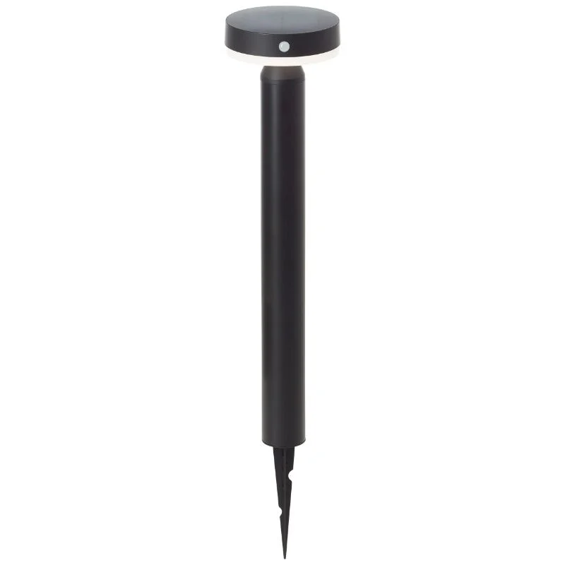 Lámpara de pie solar exterior negra de metal, Kubilay, 3W, 4000K LED, IP44