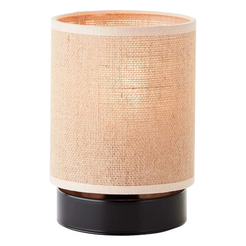 Lámpara de mesa beige rústica, Quintus, con interruptor