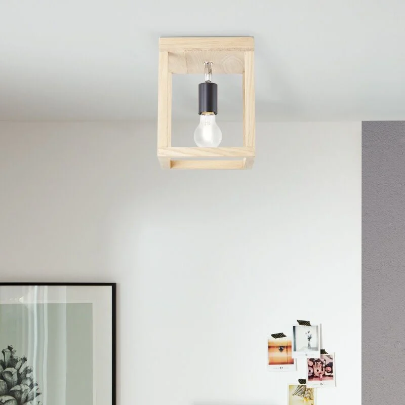 Lámpara de techo de madera negra, Esraa