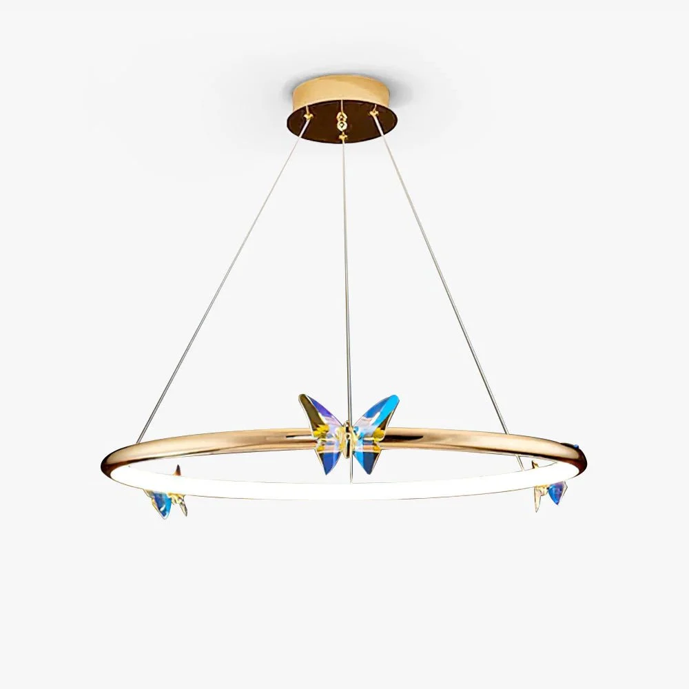 Lustra Lámparas de araña Mariposa Anillo Cristal Elegante