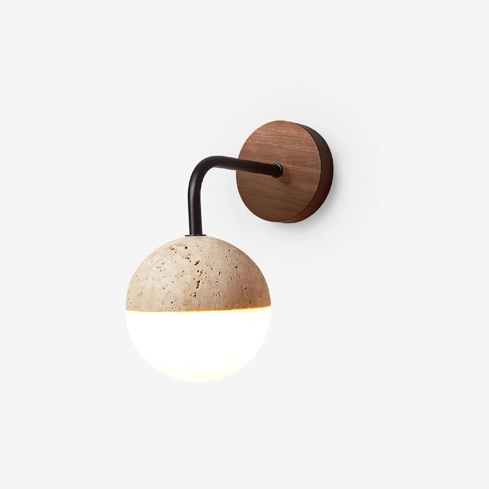 Ritta Lámpara de Pared de Travertino y Semiesfera
