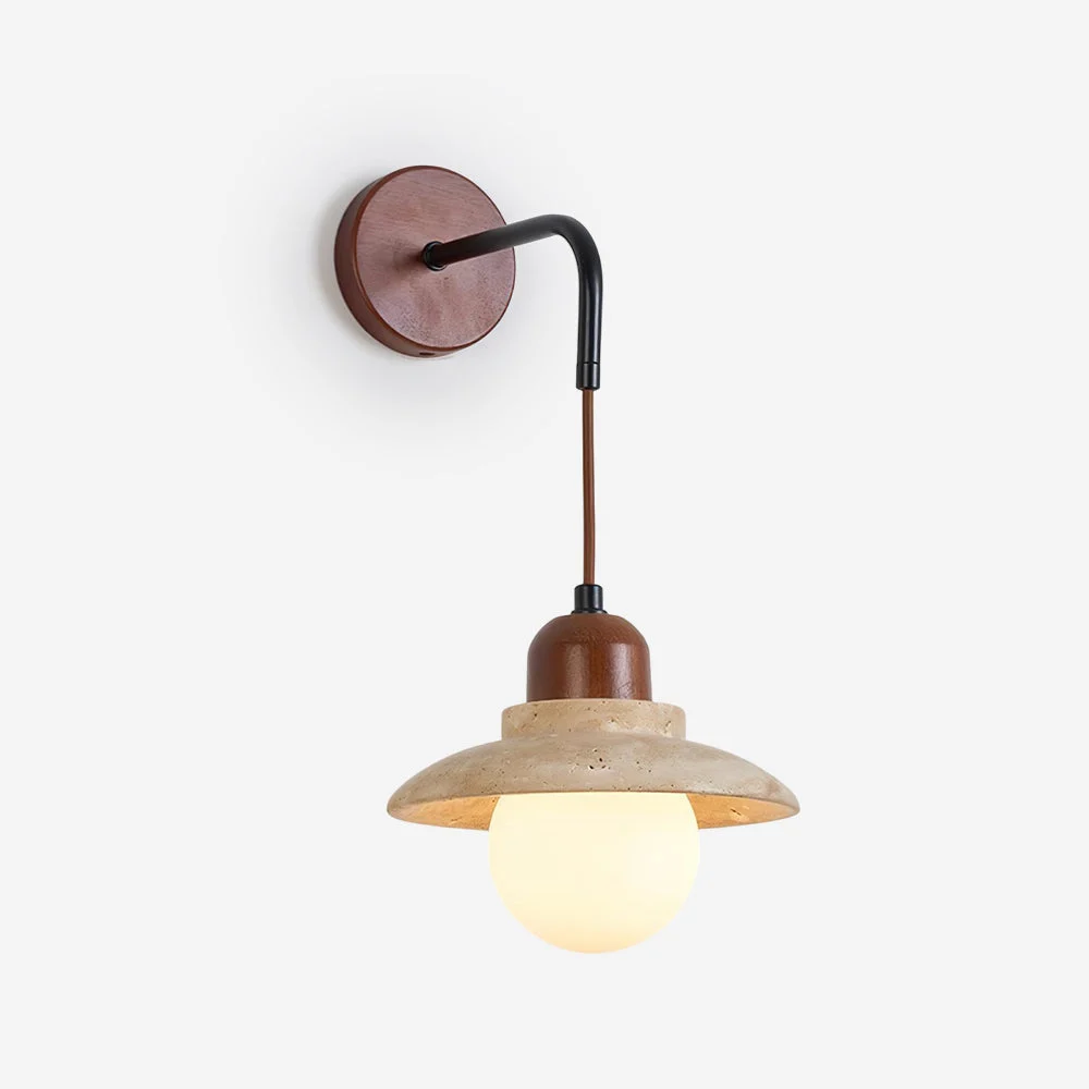 Ritta Lámpara de Pared Escultural de Travertino