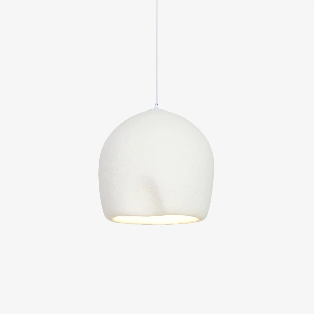 Solara Lámpara Colgante de Yeso con Cúpula Redonda Estilo Wabi Sabi