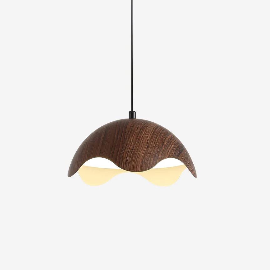 Lámpara Colgante Veta Madera Metal Onda Ambient Minimalista