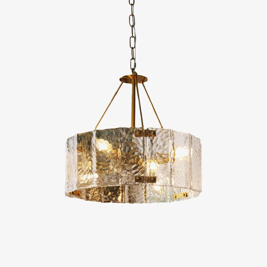Lustra Chandelier de Cristal Texturizado Transparente Calvert