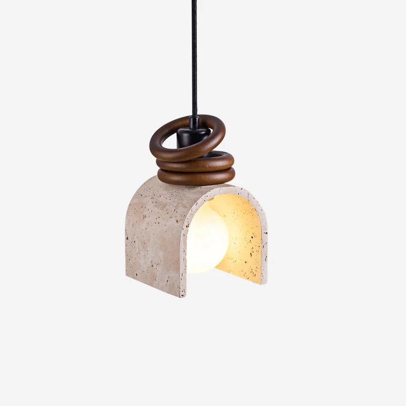 Ritta Lámpara Colgante de Travertino con Arco
