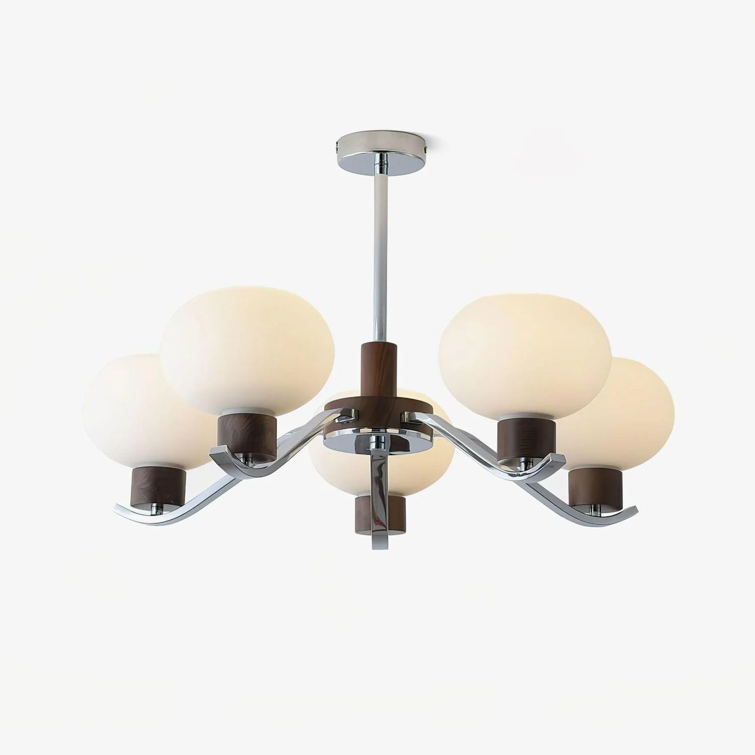 Lustra Araña De Luces Cromo Nuez Elegante