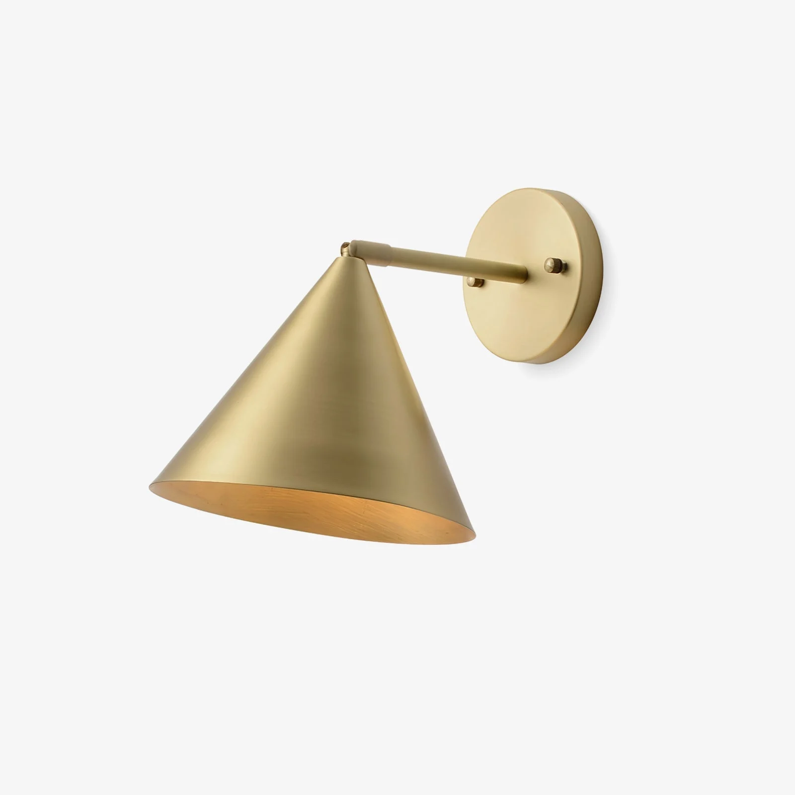 Lustra Aplique de pared Latón Macizo Cono Acabado Mate Minimalista