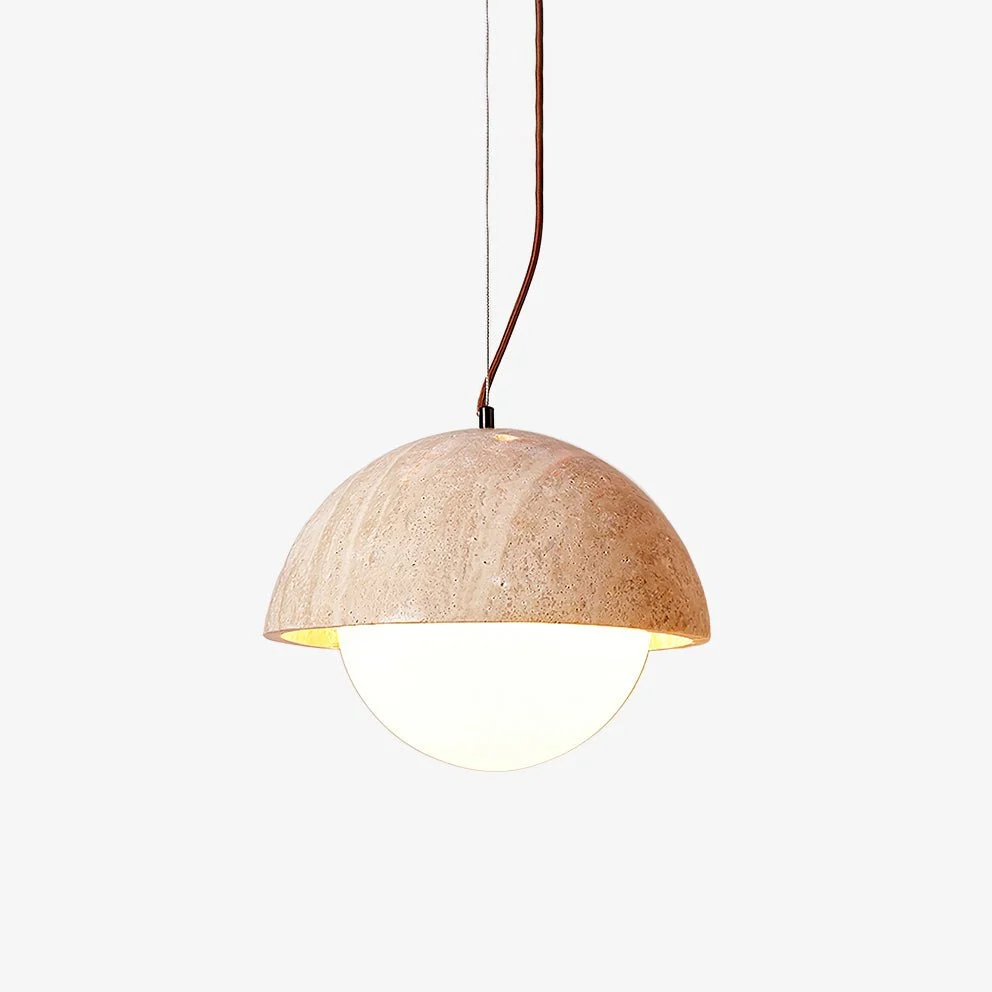 Avdoraris Lámpara Colgante Forma Cúpula Travertino Moderno