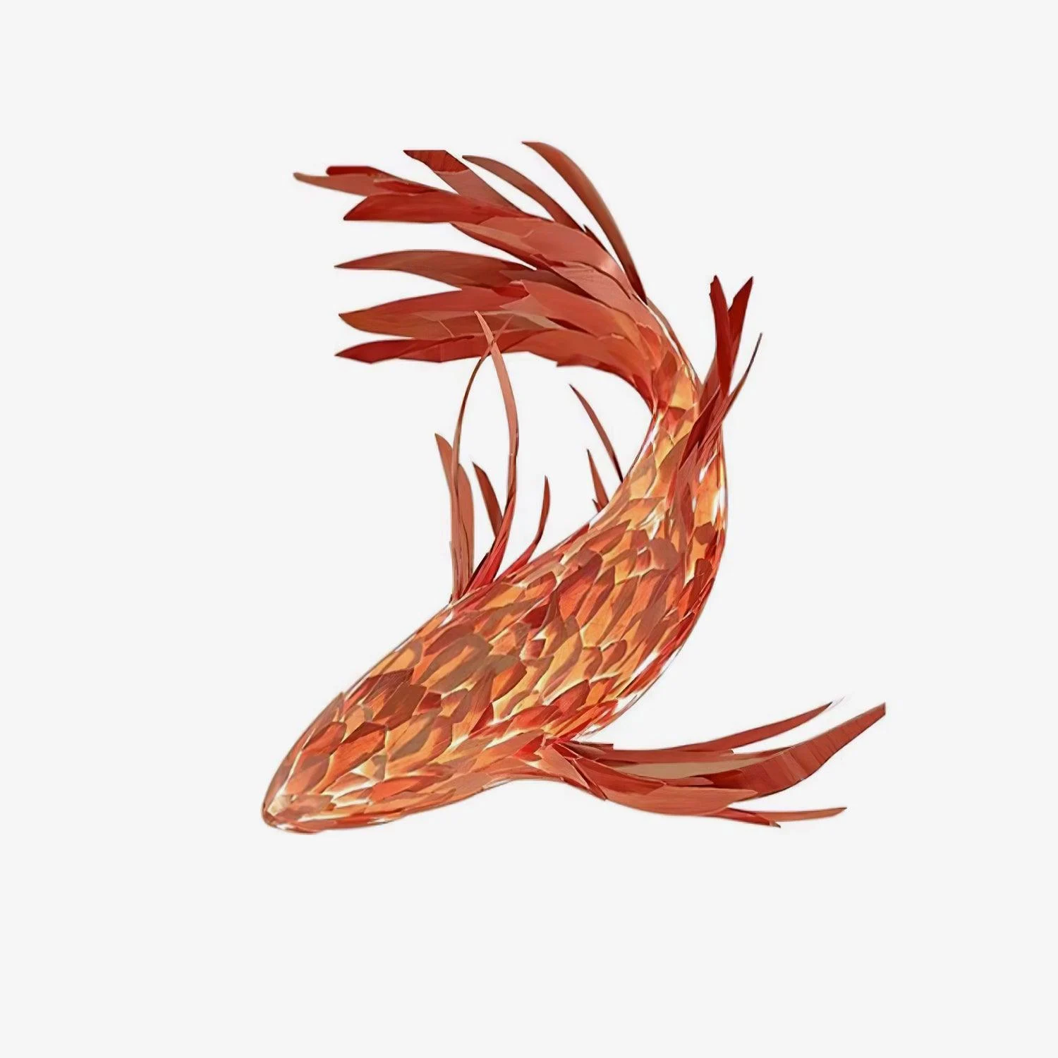 Vamararae Lámpara Colgante Crimson Swirl Koi