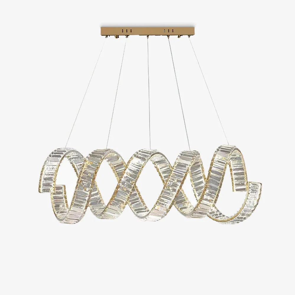 Lustra Chandelier Curved LED Crystal Luxurious