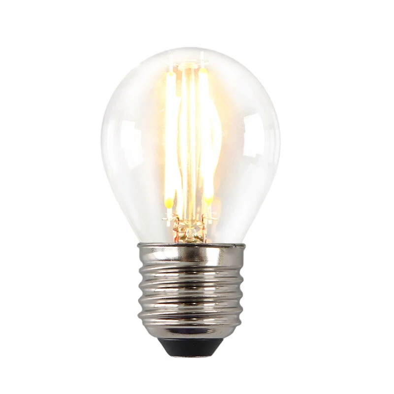 E27 LED bombilla regulable, P45, 3w, de cristal transparente, 2700k