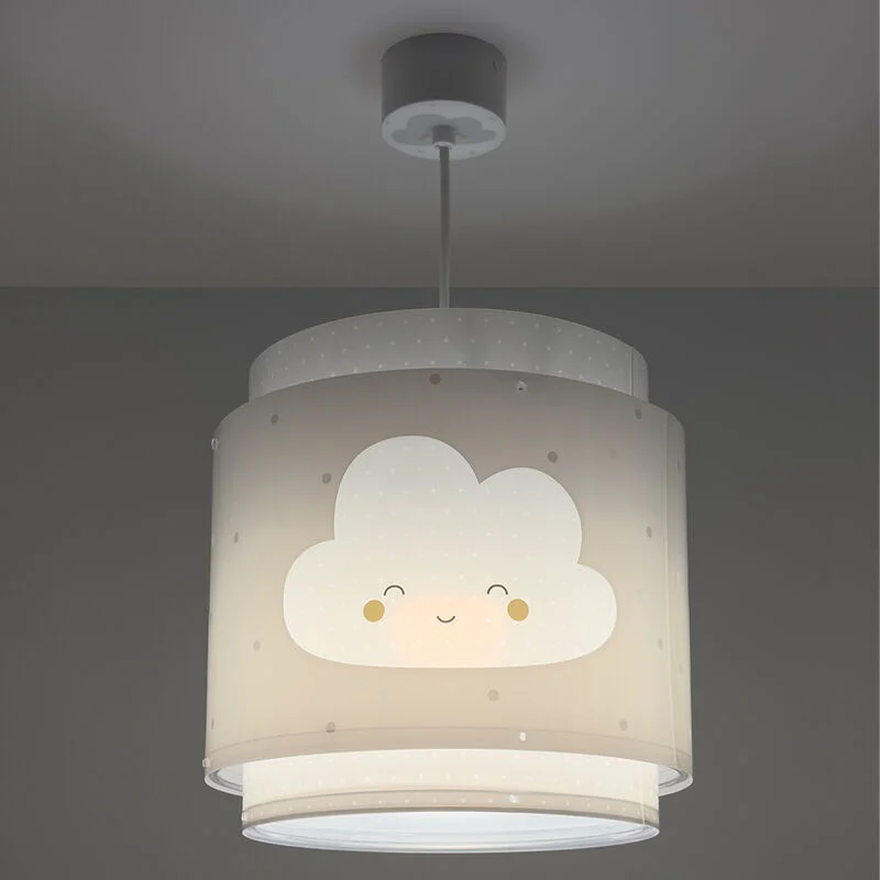 Lámpara colgante infantil de plástico gris, Dreams