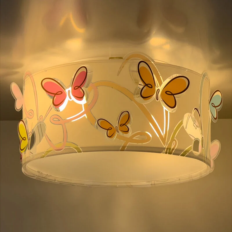 Lámpara de techo infantil de plástico multicolor, Butterfly