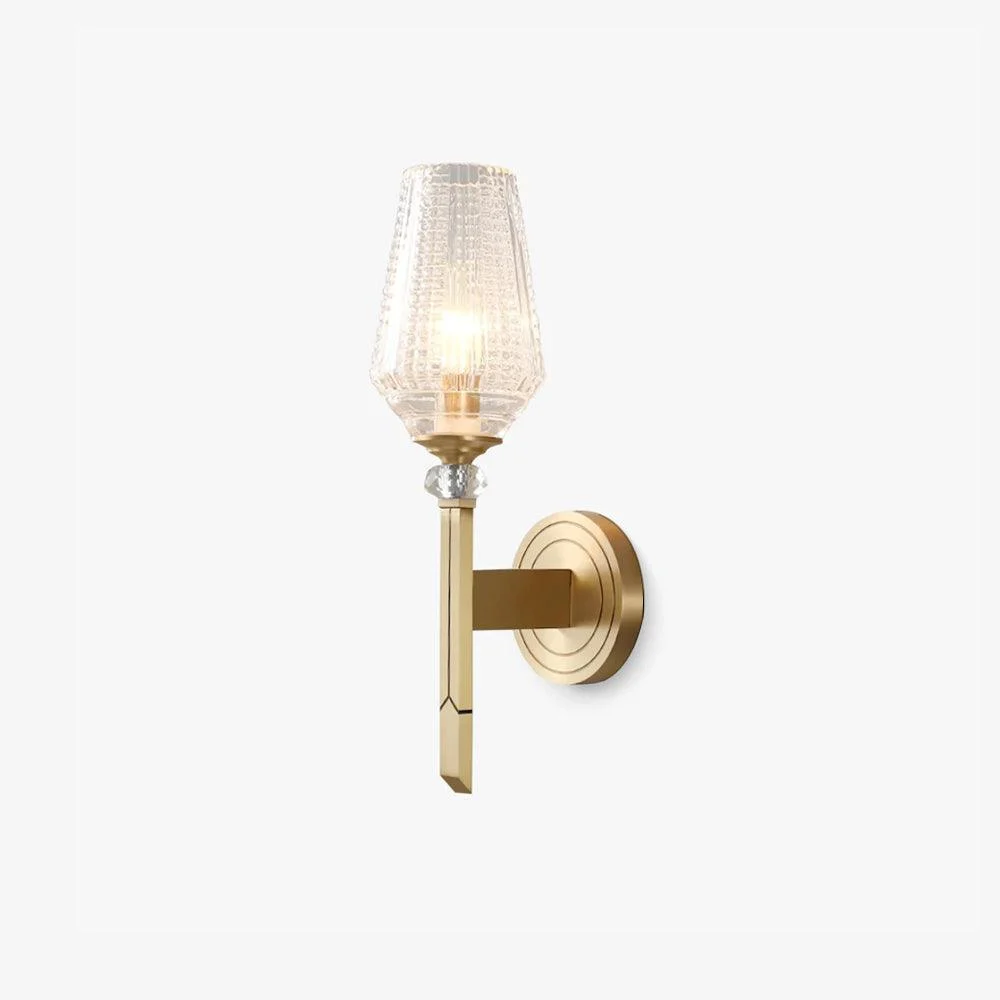 Lustra Wandleuchte Messing Klar Kristall Elegant