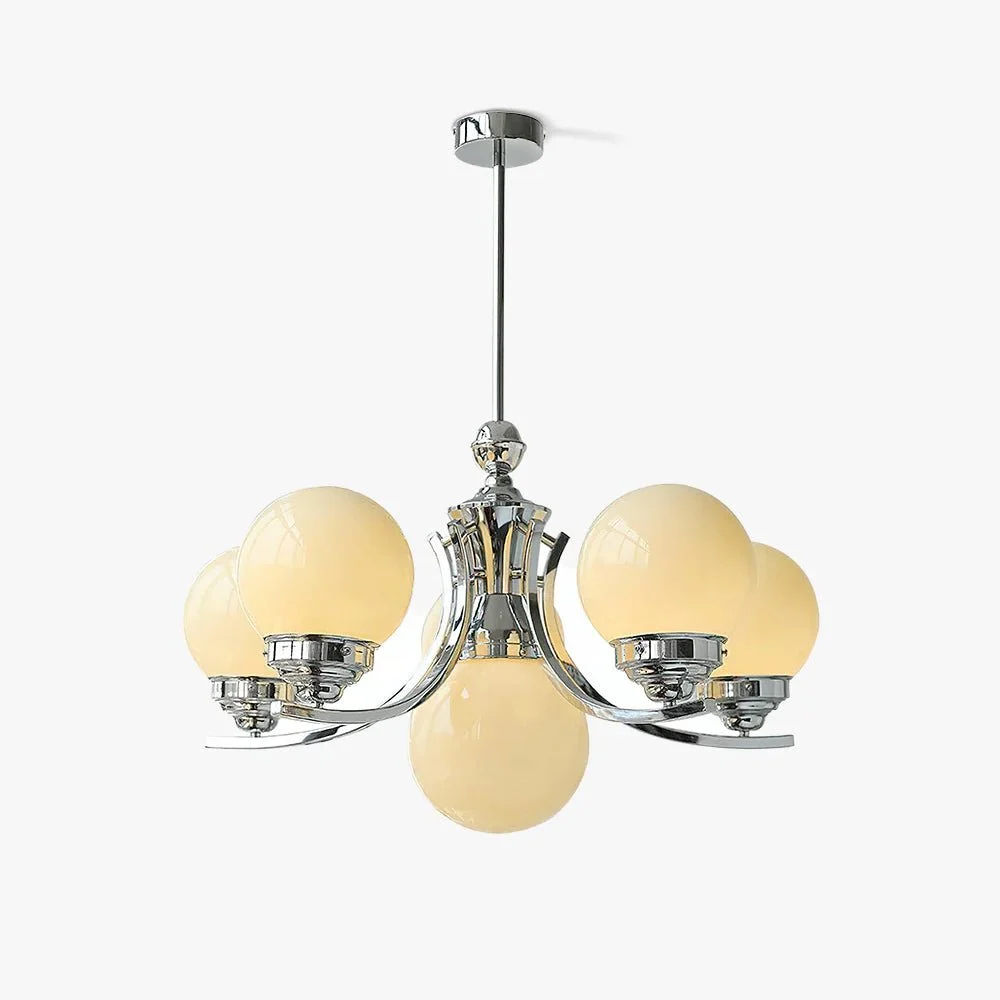 Lustra Chandelier Globo Cromado Moderno de 5 Luces