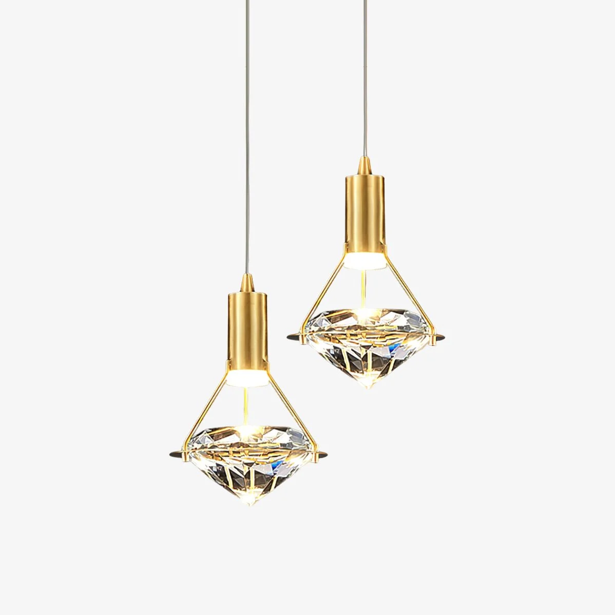 Elysianire Lámpara Colgante Elegante de Latón y Cristal