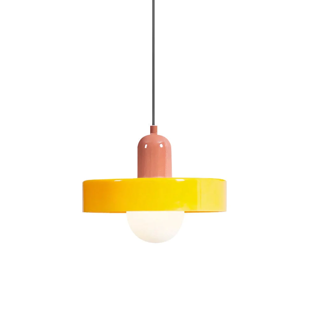 Ideal Lámpara Colgante Vidrio Minimalista Disco Orbe