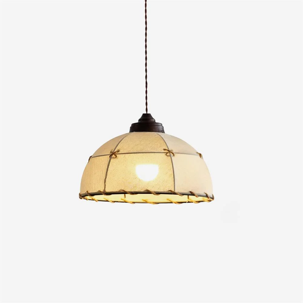 Lámpara Colgante Tela Cúpula Pantalla Vintage Minimalista