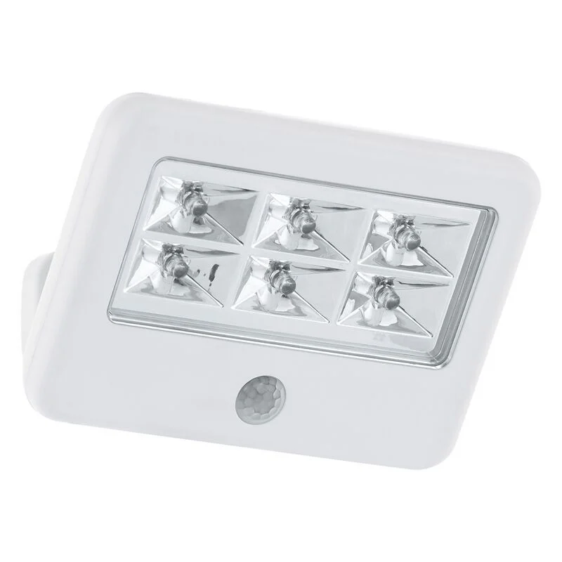 Aplique exterior con sensor de movimiento blanco de plástico, Patricia, 0,5W, 4000K LED, IP54