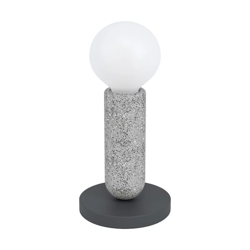 Lámpara de mesa antracita de acero, Patrycja, con interruptor