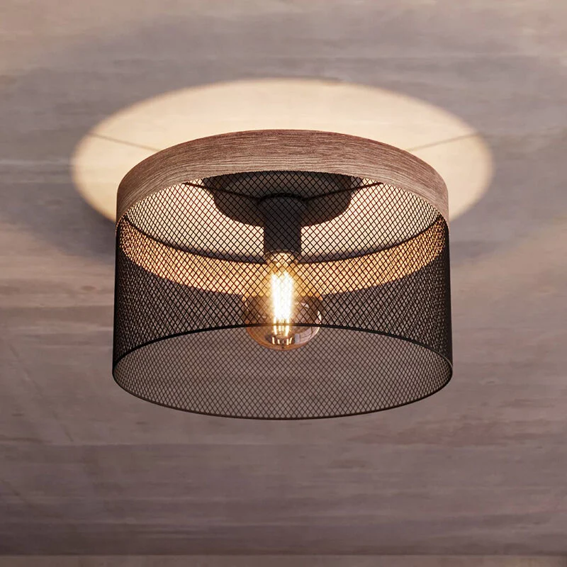 Lámpara de techo negra de madera, Ilkay