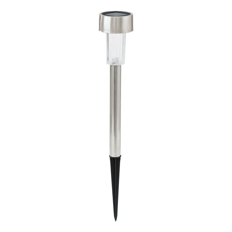 Estaca para jardín plateada de acero inoxidable, Zora, 0,5W, 3000K LED, IP44, con interruptor