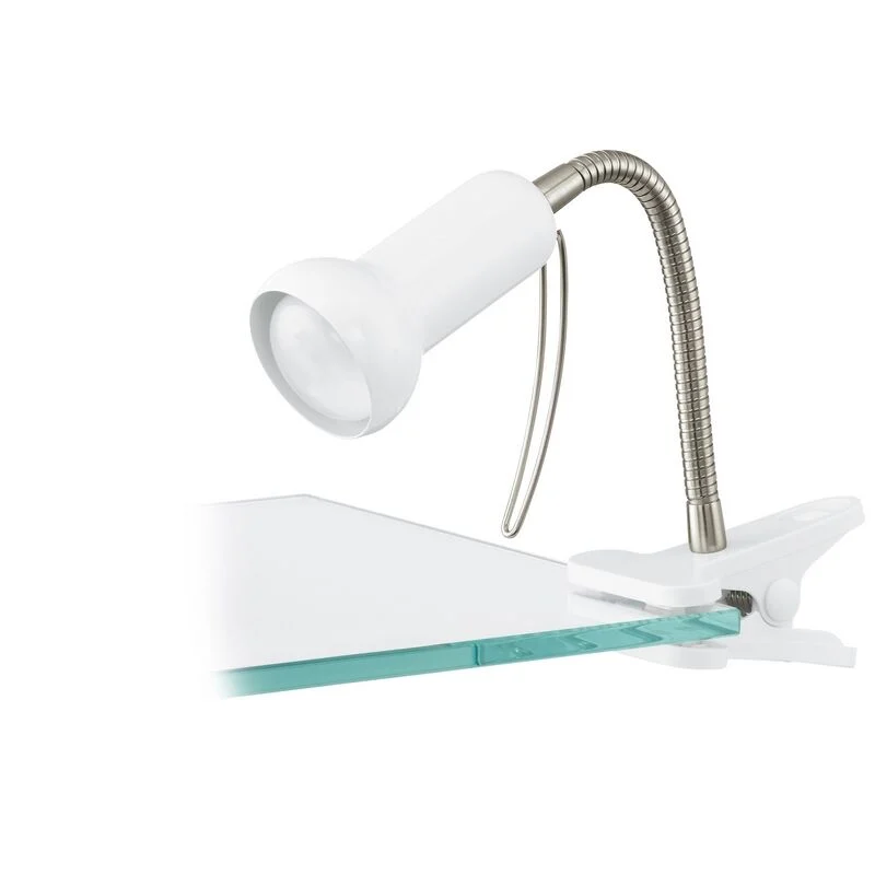 Foco pinza blanco de plástico, Okko, con interruptor