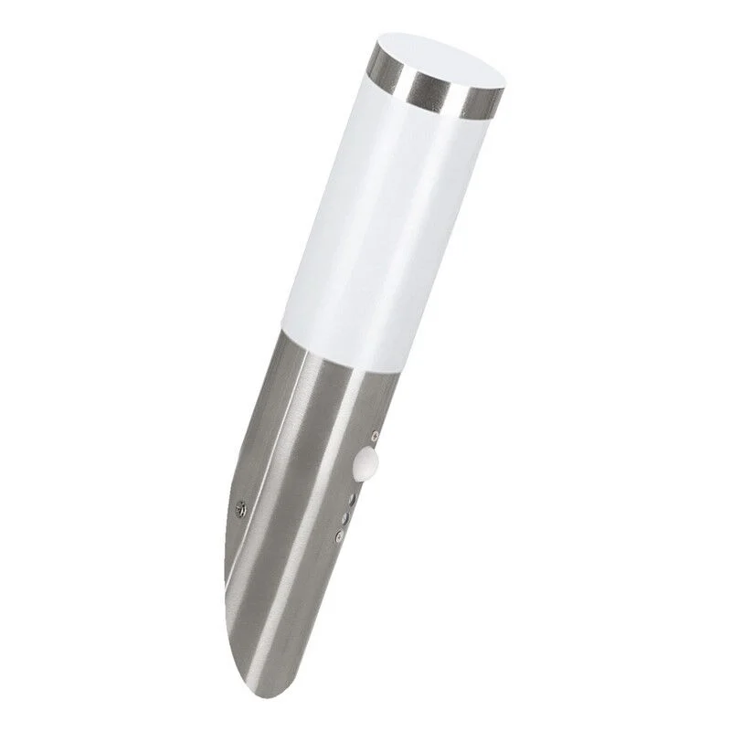 Aplique exterior con sensor de movimiento plateado de plástico, Carlein, IP44
