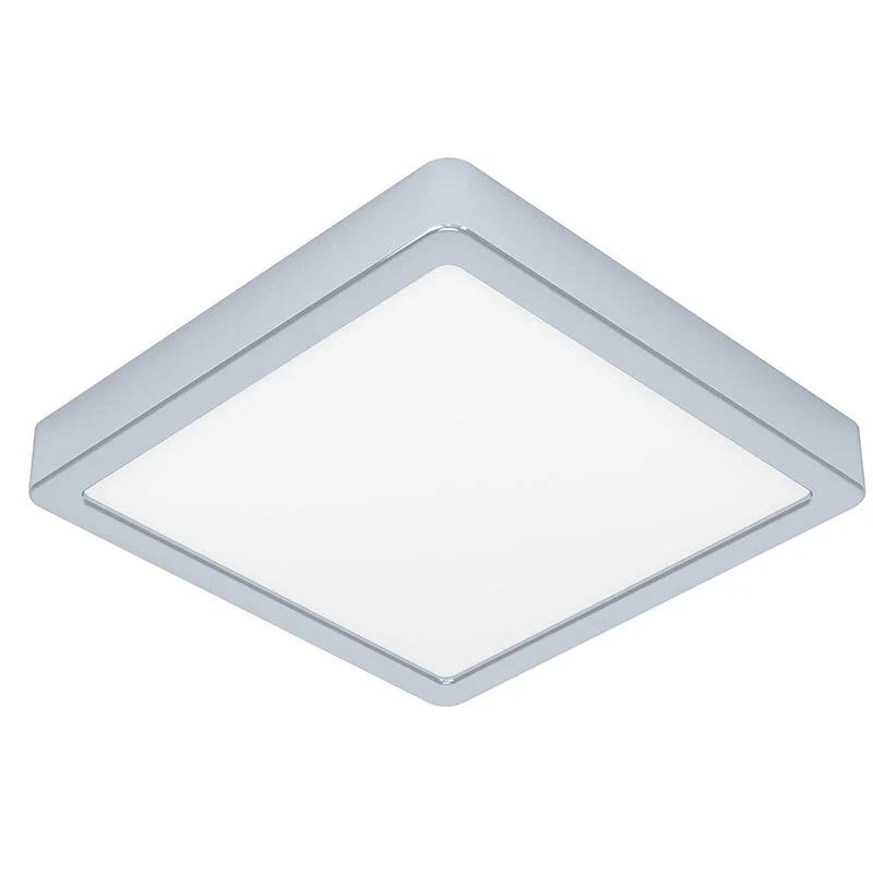 Lámpara de techo baño cromada de plástico, Geraldo, 17W, 3000K LED, IP44