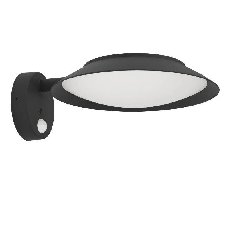 Aplique solar exterior negro de plástico, Iacopo, 7W, 3000K LED, IP65