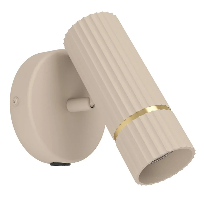 Aplique beige de acero, Vahid, con interruptor