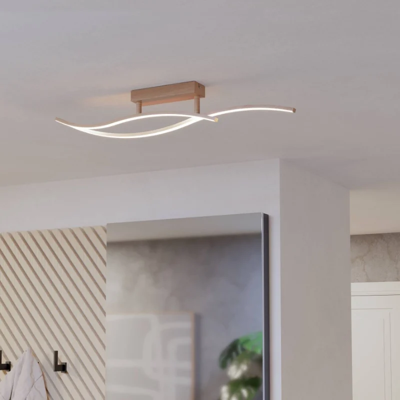 Lámpara de techo marrón de acero, Tevin, 12W, 4000K LED