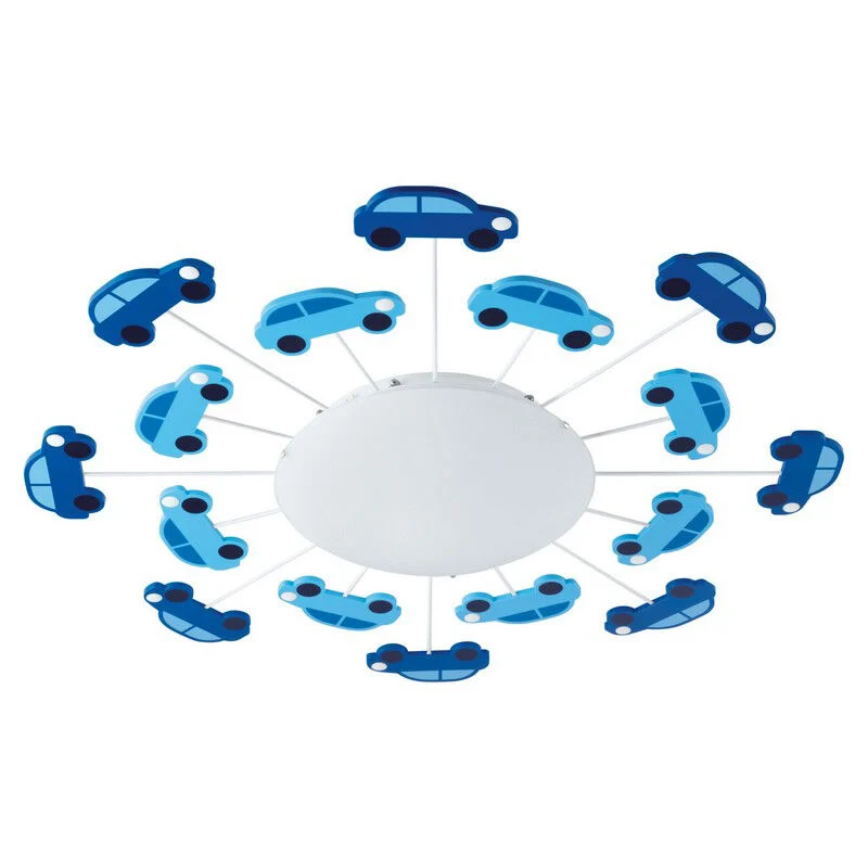 Lámpara de techo infantil azul de vidrio, Olle
