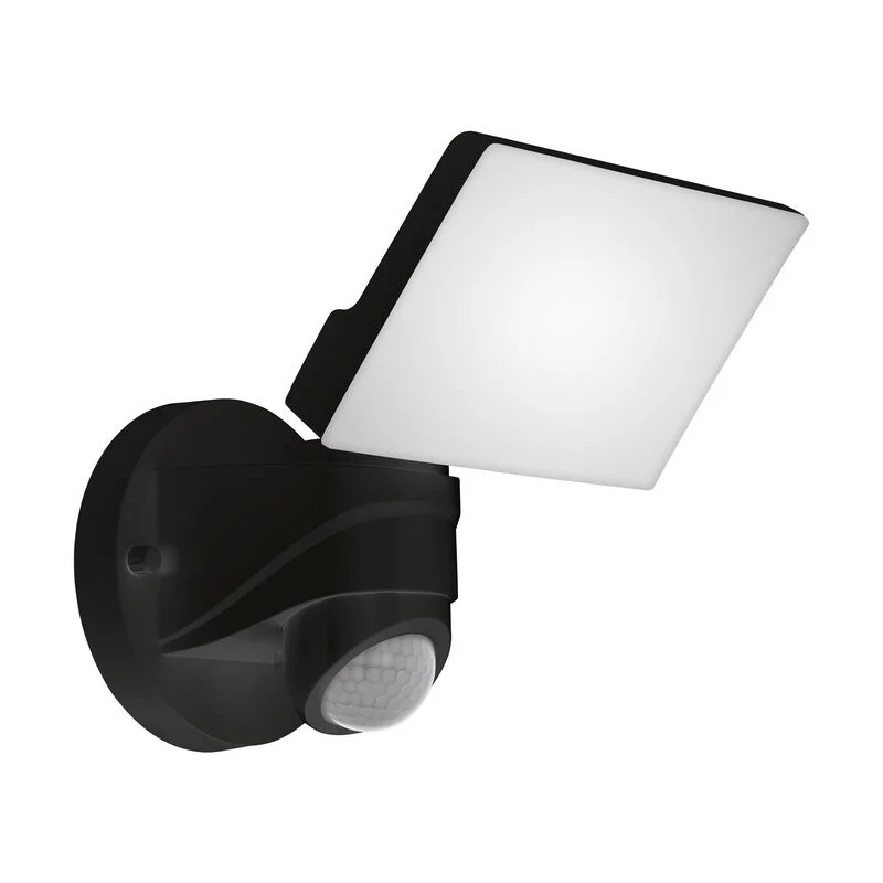Aplique exterior con sensor de movimiento negro de plástico, Joselien, 13W, 5000K LED, IP44