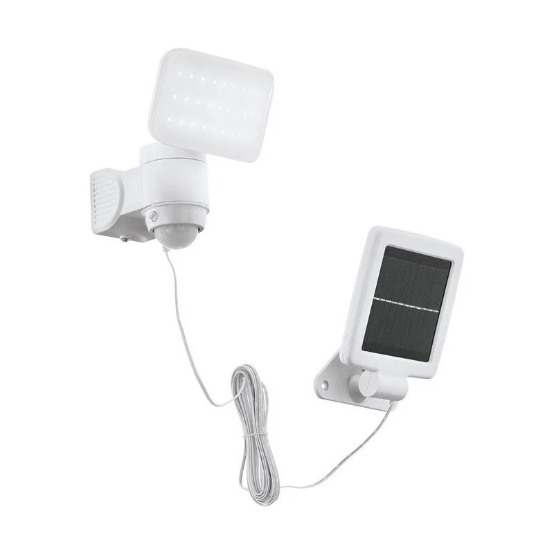 Aplique solar exterior blanco de plástico, Frits, 5W, 6500K LED, IP44