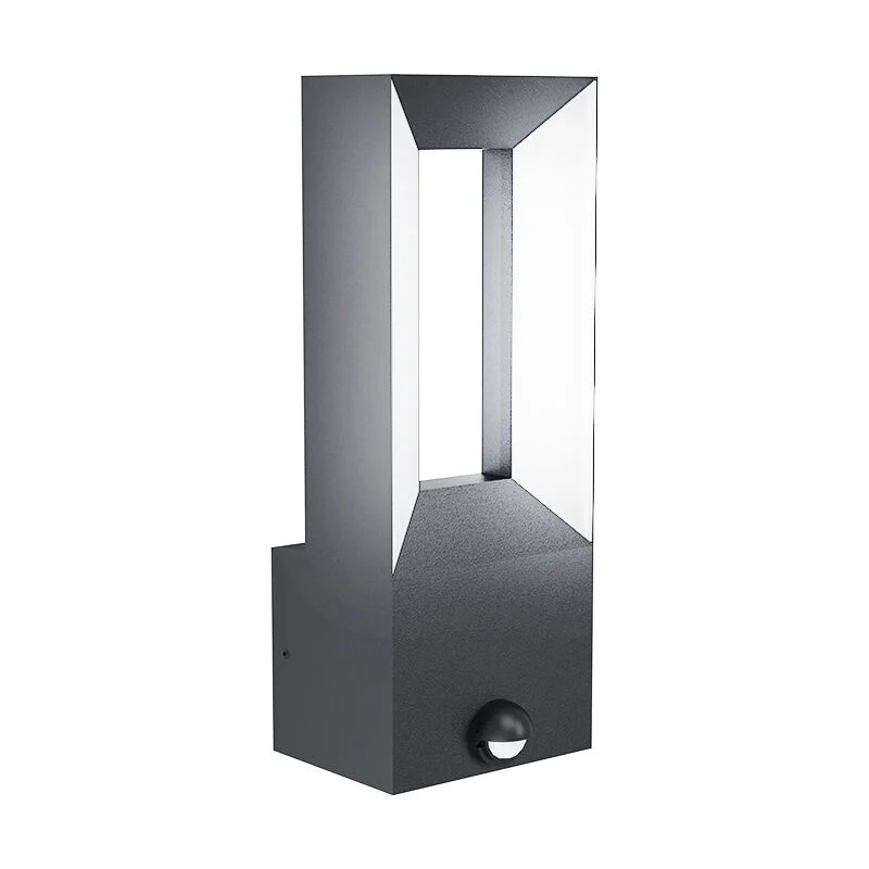 Aplique exterior con sensor de movimiento negro de aluminio, Larisa, 5W, 3000K LED, IP44