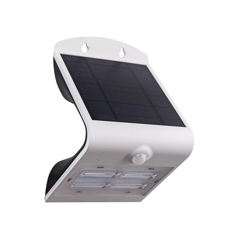Aplique exterior con sensor de movimiento blanco de plástico, Lydie, 3,2W, color de luz ajustable LED, IP54