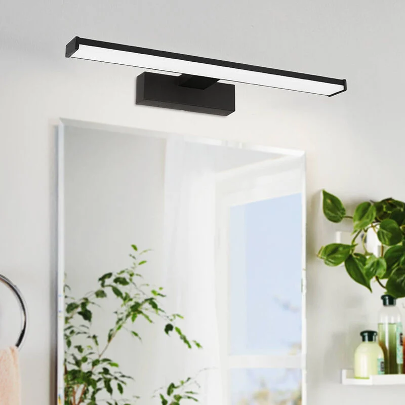 Espejo con luces negro de plástico, Nancy, 7,4W, 4000K LED, IP44
