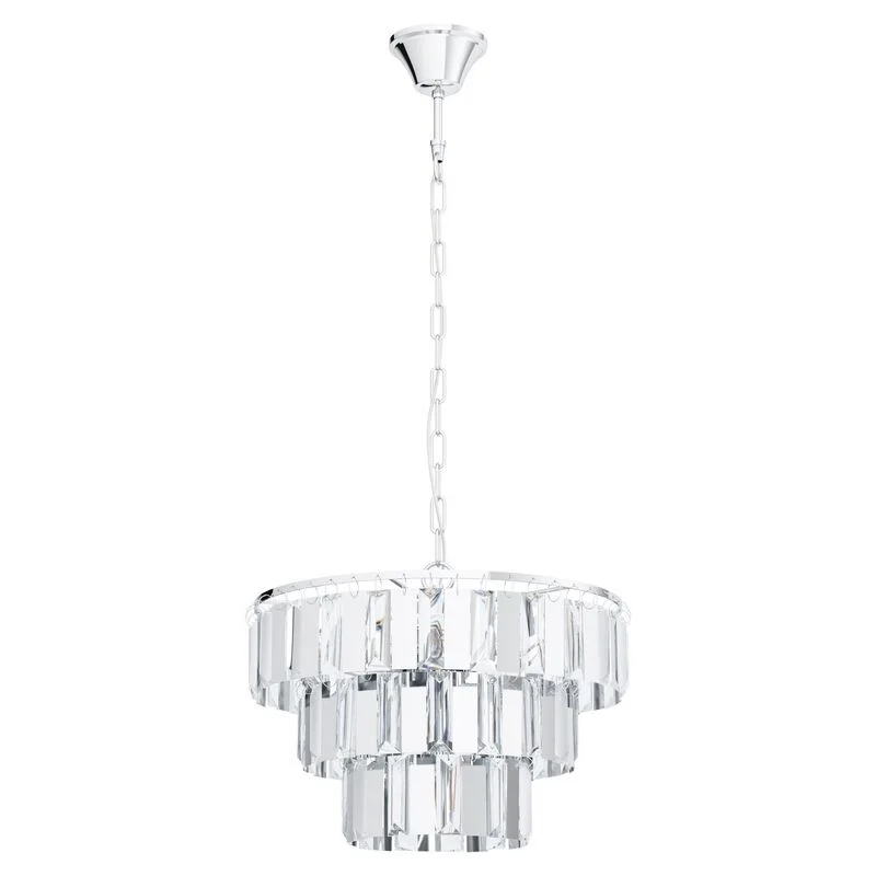 Lámpara colgante cromada de cristal, Nikay