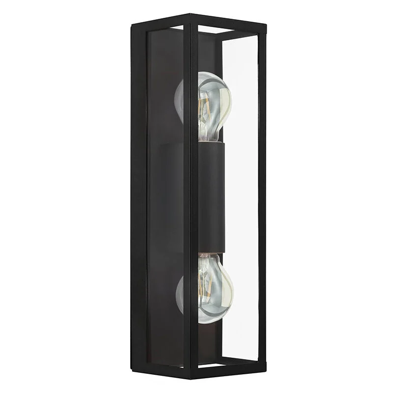 Aplique baño negro de vidrio, Amadou, IP44